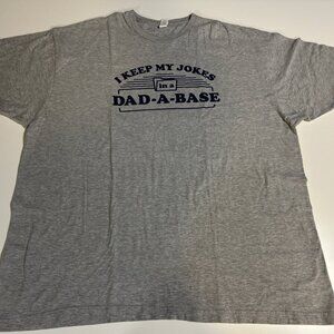 Tultex Gray Short Sleeve Tee with Navy Dad-A-Base Graphic